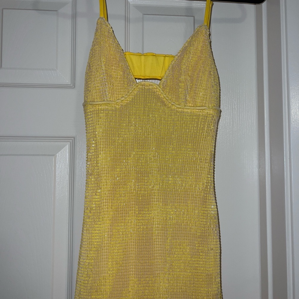 NWT Hello Molly Yellow Beaded Dress